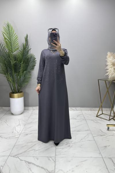 AJDA ABİYE ELBİSE FÜME