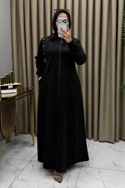 Alya Nubuk Süet Ferace Siyah