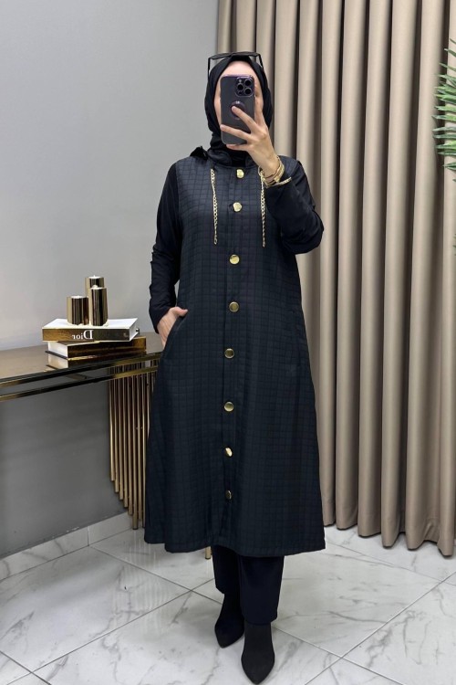 Aylin Kapitone Yelek Siyah