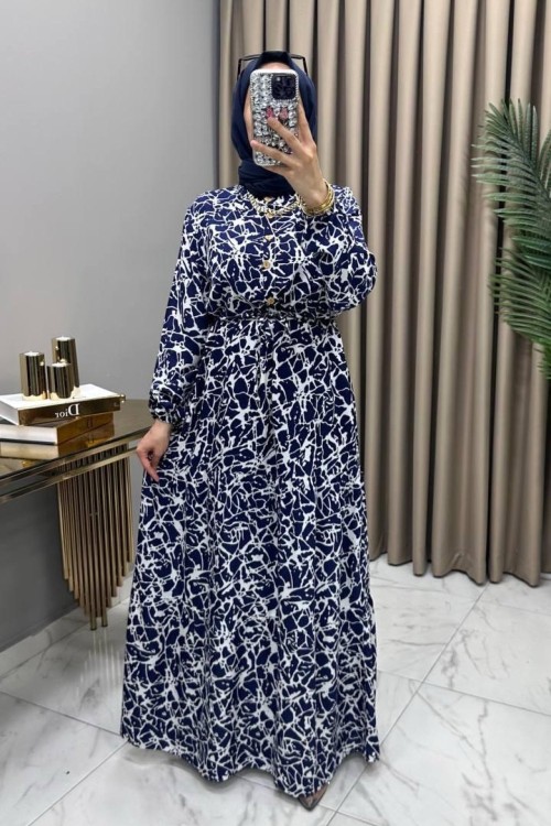 Bahar Elbise Lacivert