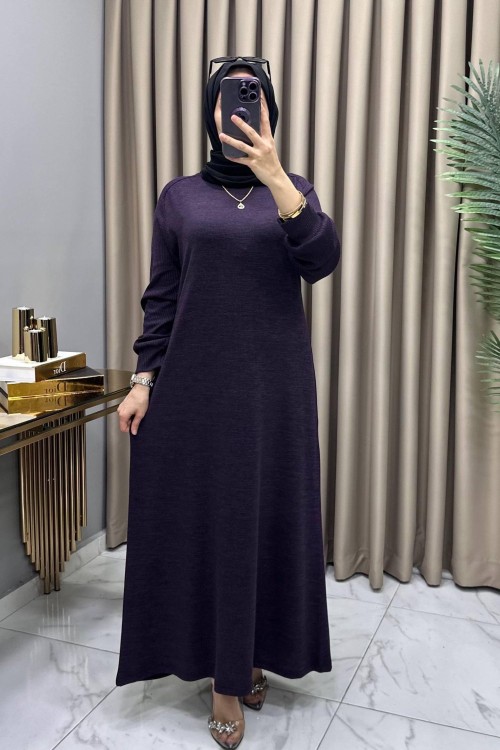 Buğlem Elbise Kolye Hediyeli Mürdüm