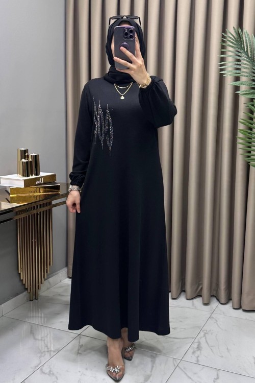 Çağla Triko Elbise Siyah