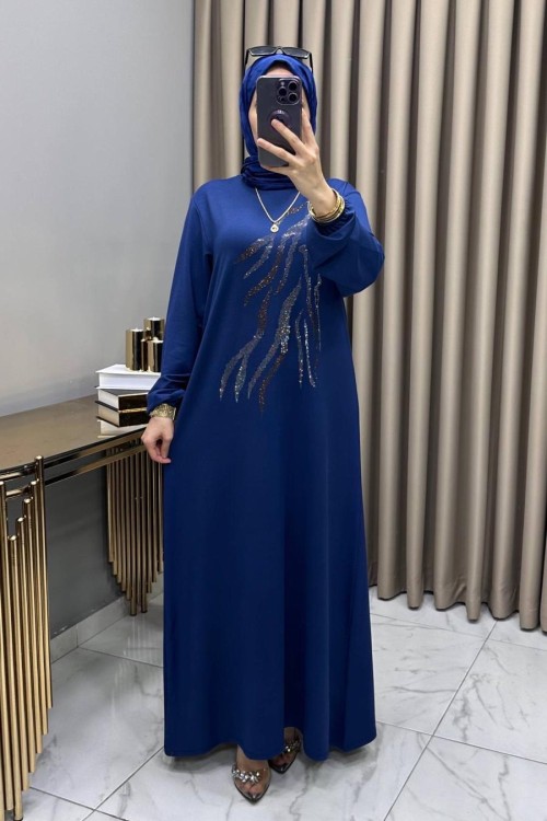 Damla Abiye Elbise İndigo