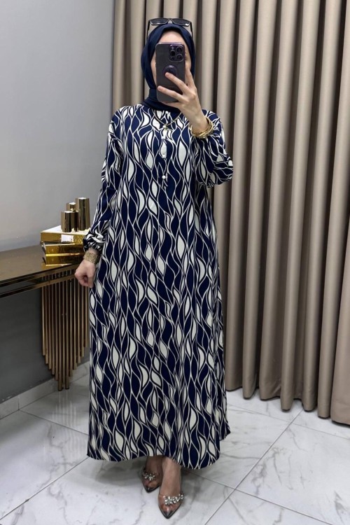 Dilruba Elbise Lacivert