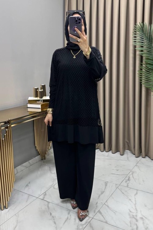 File Üçlü Takım Siyah