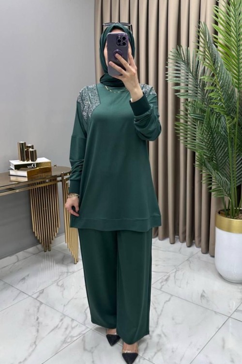 Gizem Taşlı Takım Zümrüt