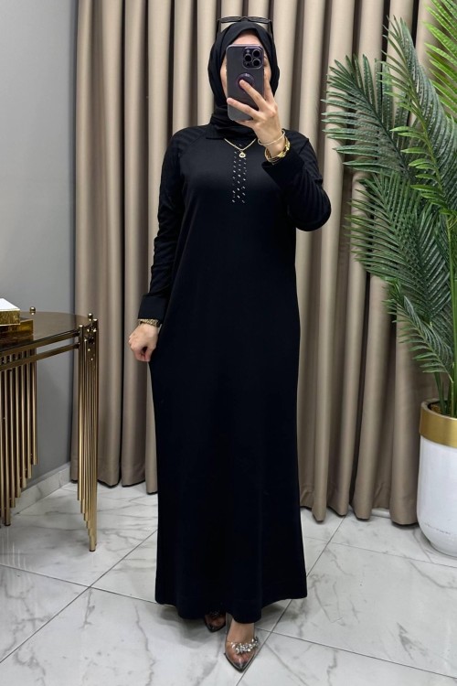 Hayal Soğuk Merserize Elbise Siyah