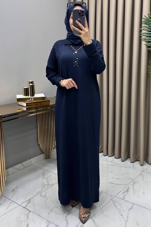 Hayal Soğuk Merserize Elbise Lacivert