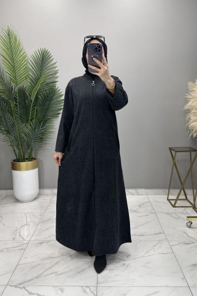 İnce Kaşe Ferace Siyah