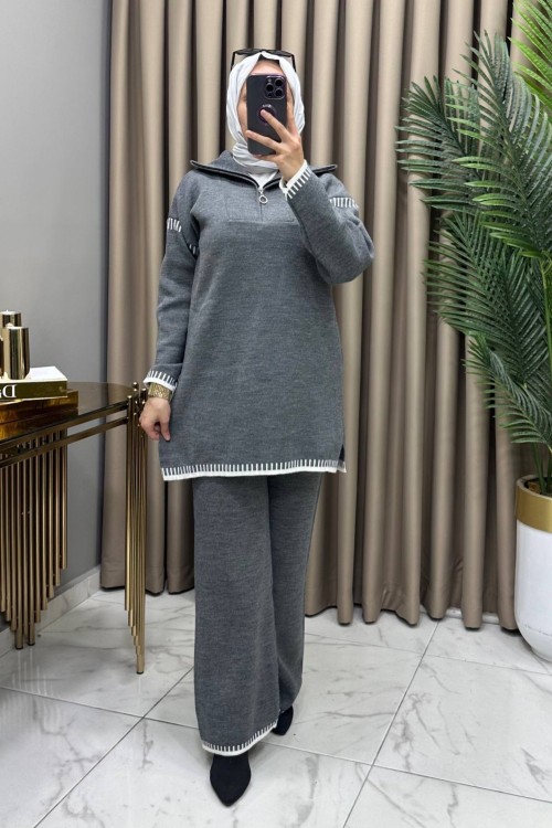 Kevser Triko Takım Gri