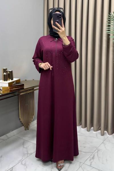 Lale Abiye Elbise Mürdüm