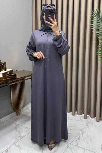 Lale Abiye Elbise Gri