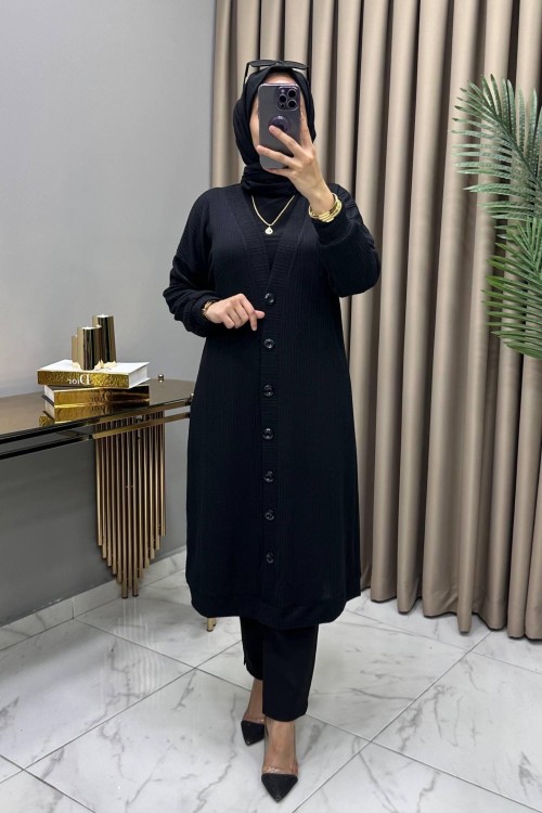 Meril Hırka Kap Siyah