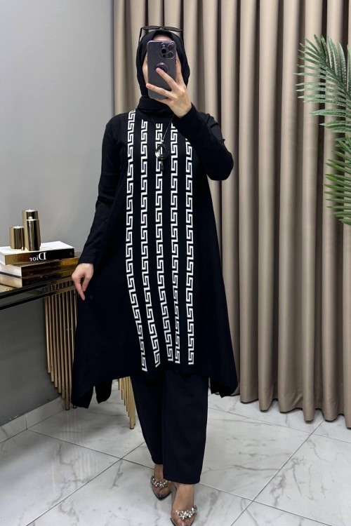 Sevgi Tunik Kolye Hediyeli Siyah