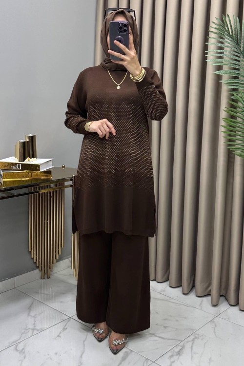 Yağmur Triko Takım Kahve