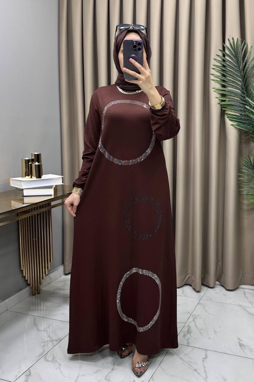 Zahide Abiye Elbise Kahve