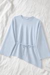 Asimetrik Basic Bluz- Bebe Mavisi