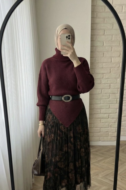 Asimetrik Kazak- Bordo