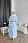 Ayla Şifon Elbise- Mavi