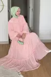 Ayla Şifon Elbise- Pembe