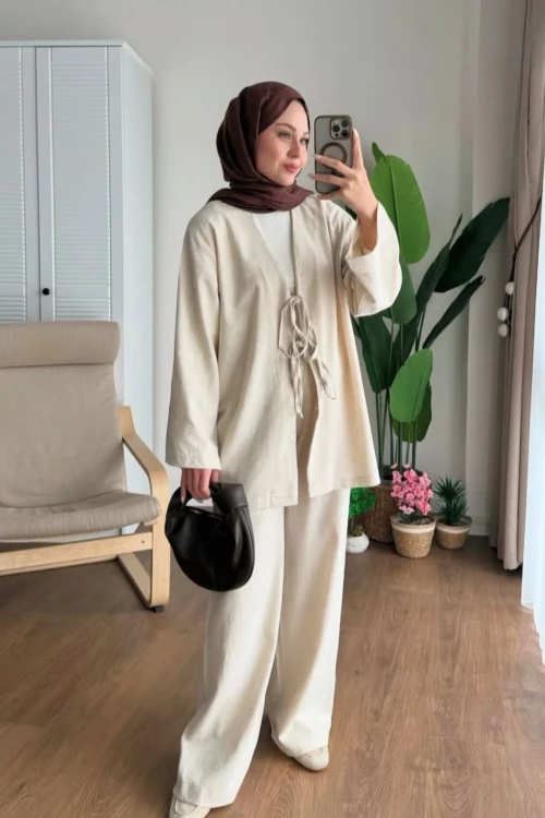 Azen İkili Takım-Bej