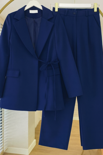 Baglama Blazer Ceket Takım- Lacivert