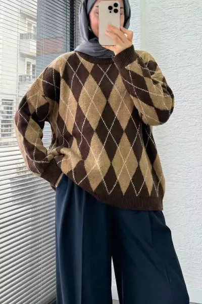 Baklava Kazak- 2 Farklı Kahverengi Cemal