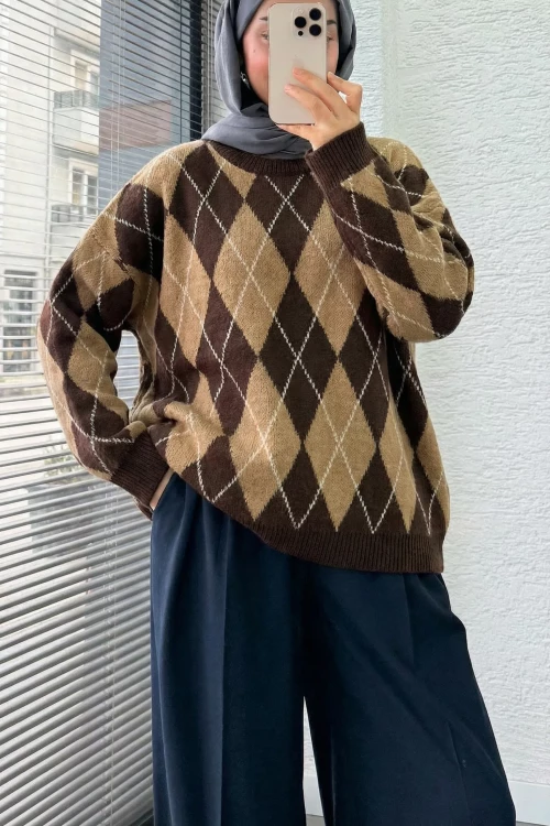 Baklava Kazak- 2 Farklı Kahverengi Cemal