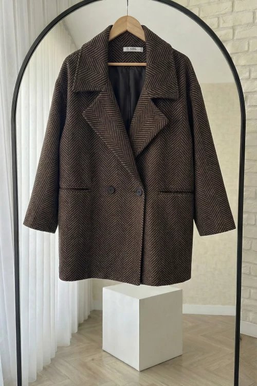 Balık Sırtı Kaban-Kahve