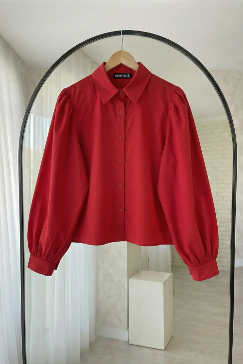 Balon Kol Gömlek- Kırmızı