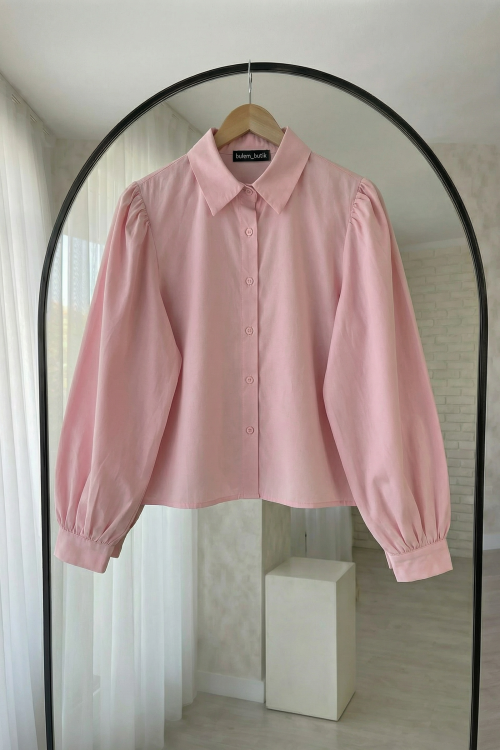 Balon Kol Gömlek- Pembe