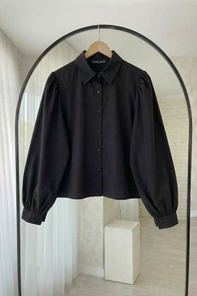 Balon Kol Gömlek- Siyah