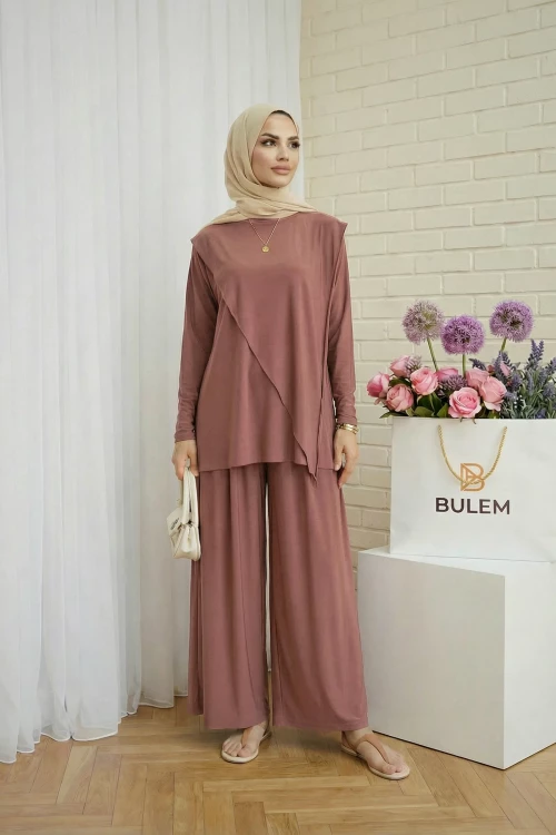 Çapraz Sandy Takım- Gül Kurusu