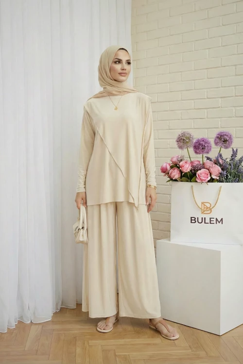 Çapraz Sandy Takım- Krem