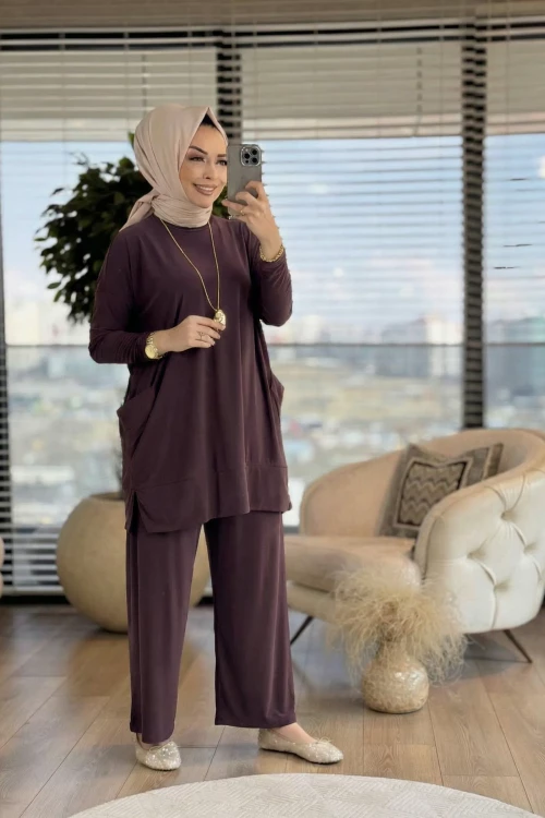 Cepli Sandy Takım- Gül Kurusu