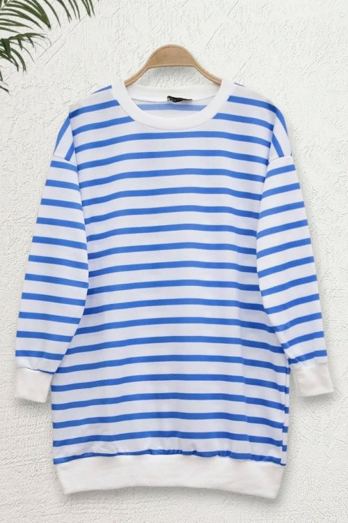Çizgili Tunik Mavi