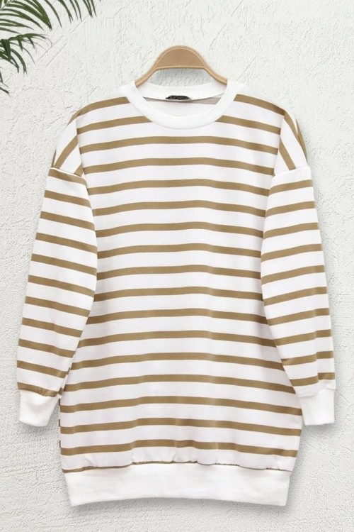 Çizgili Tunik Kahve