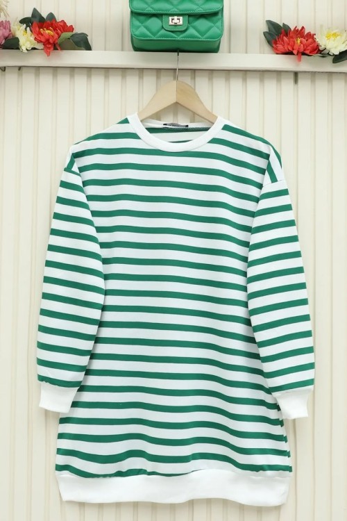 Çizgili Tunik Yeşil