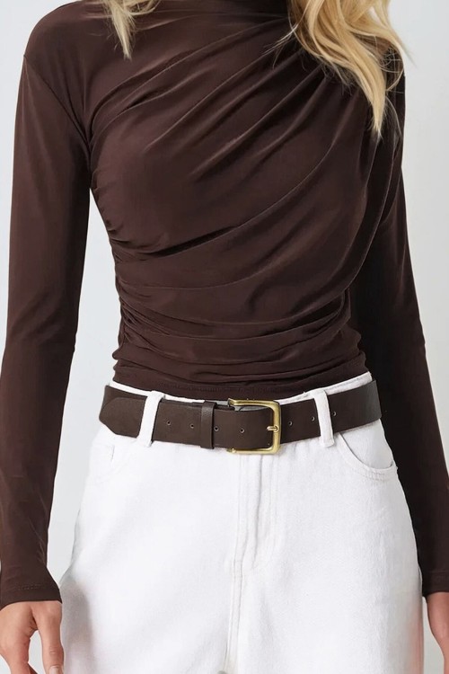 Drapeli Buluz - Kahve