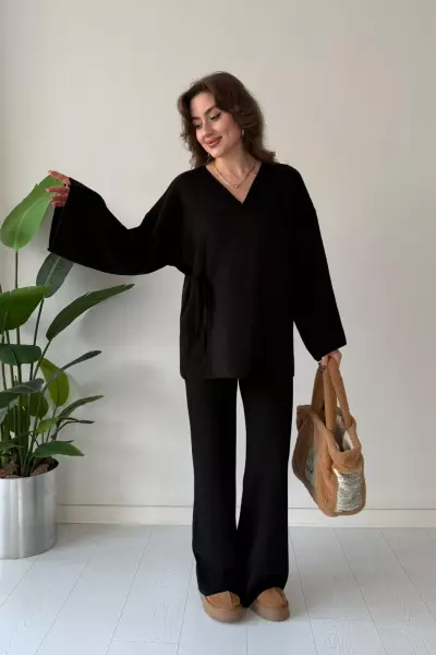 Dügüm Triko Takım- Siyah