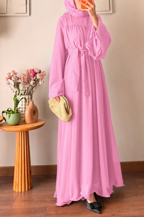 Elara Şifon Elbise- Pembe