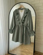 Fırfır Kimono Tunik- Mint