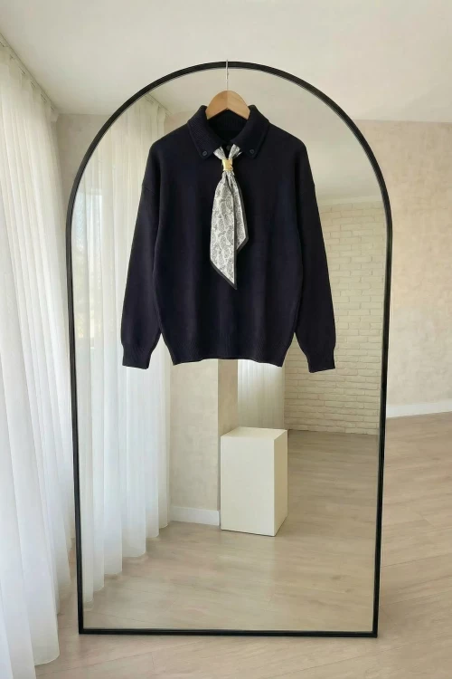 Fularlı Kazak- Lacivert