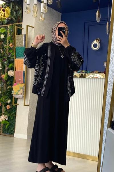 İçlik Elbise Siyah