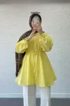 Kalp Kemerli Poplin Gömlek- Sarı