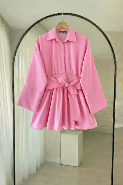 Kuşaklı Gömlek- Pembe