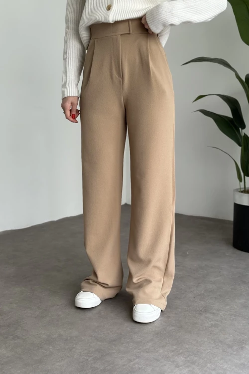 Lavin Bej Palazzo Pantolon