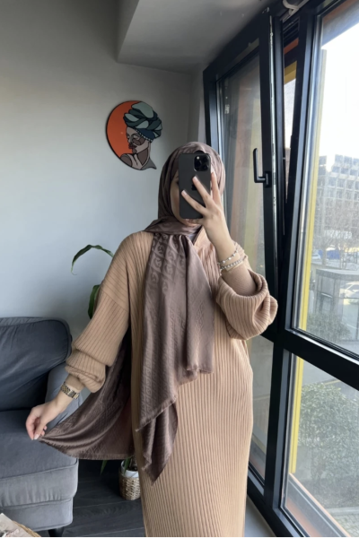 Lina Fitilli Triko Elbise- Vizon