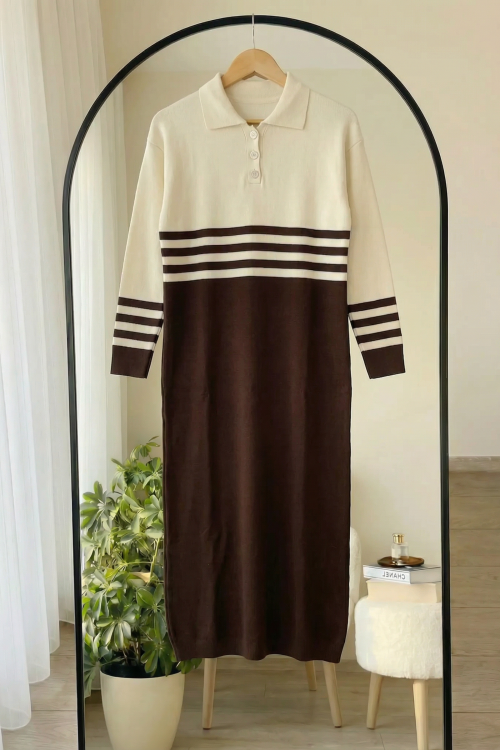 Mari Triko Elbise- Kahve