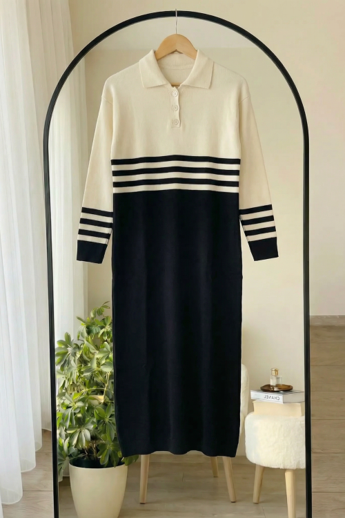 Mari Triko Elbise- Siyah